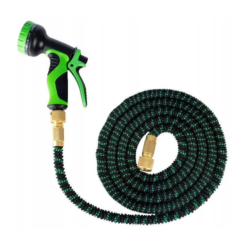 Furtun gradina extensibil 20-60 metri, cu pistol , material durabil TPE cu strat textil, accesorii incluse, verde