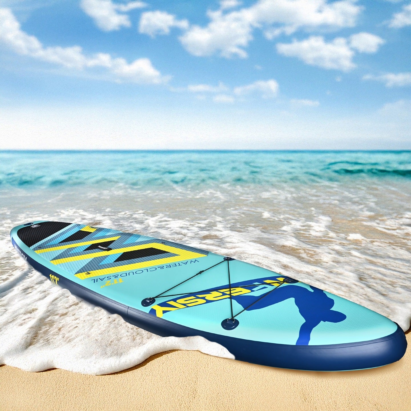 Set SUP gonflabil, 340x82x15 cm, albastru – stand-up paddle, 180 kg, scaun caiac si accesorii
