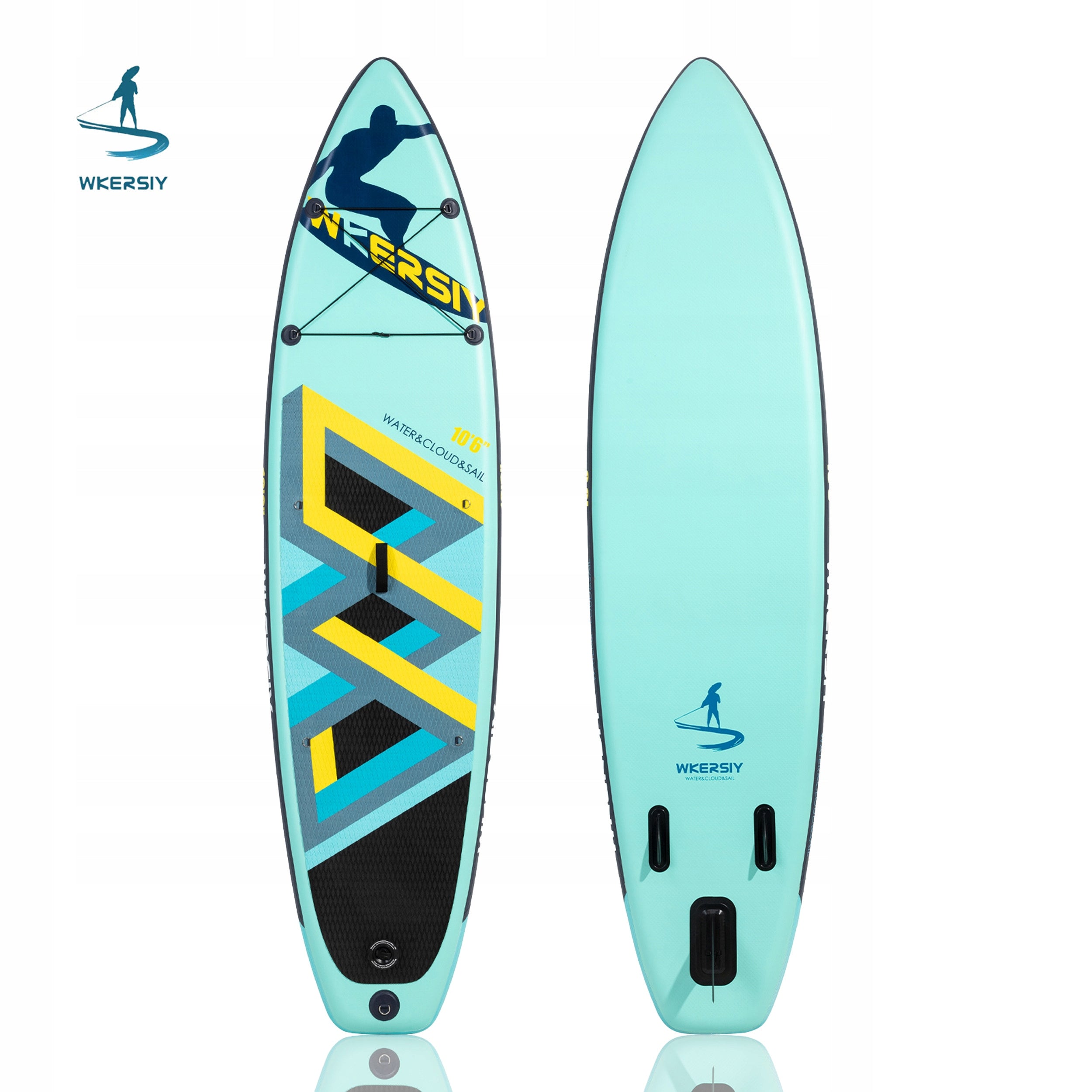 Set SUP gonflabil, 340x82x15 cm, albastru – stand-up paddle, 180 kg, scaun caiac si accesorii