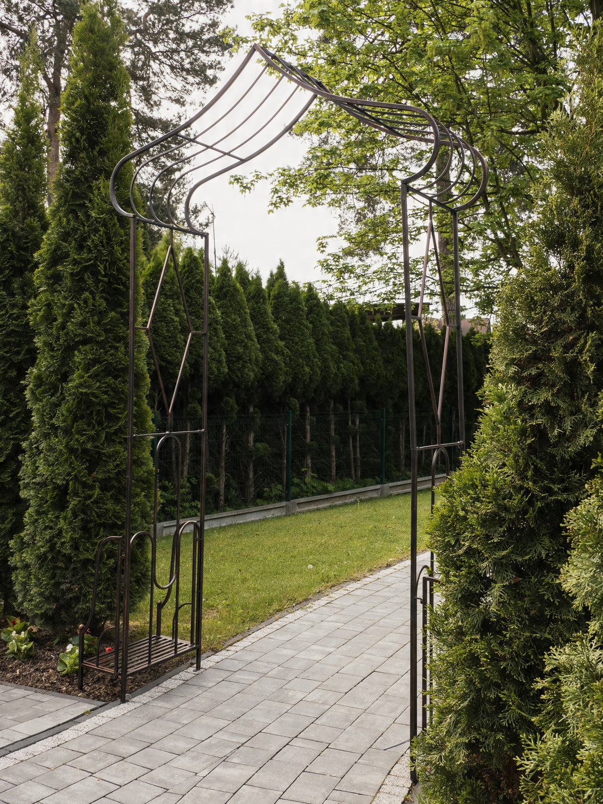 Pergola gradina metalica, pentru plante cataratoare, 173x51x260 cm, maro antichizat