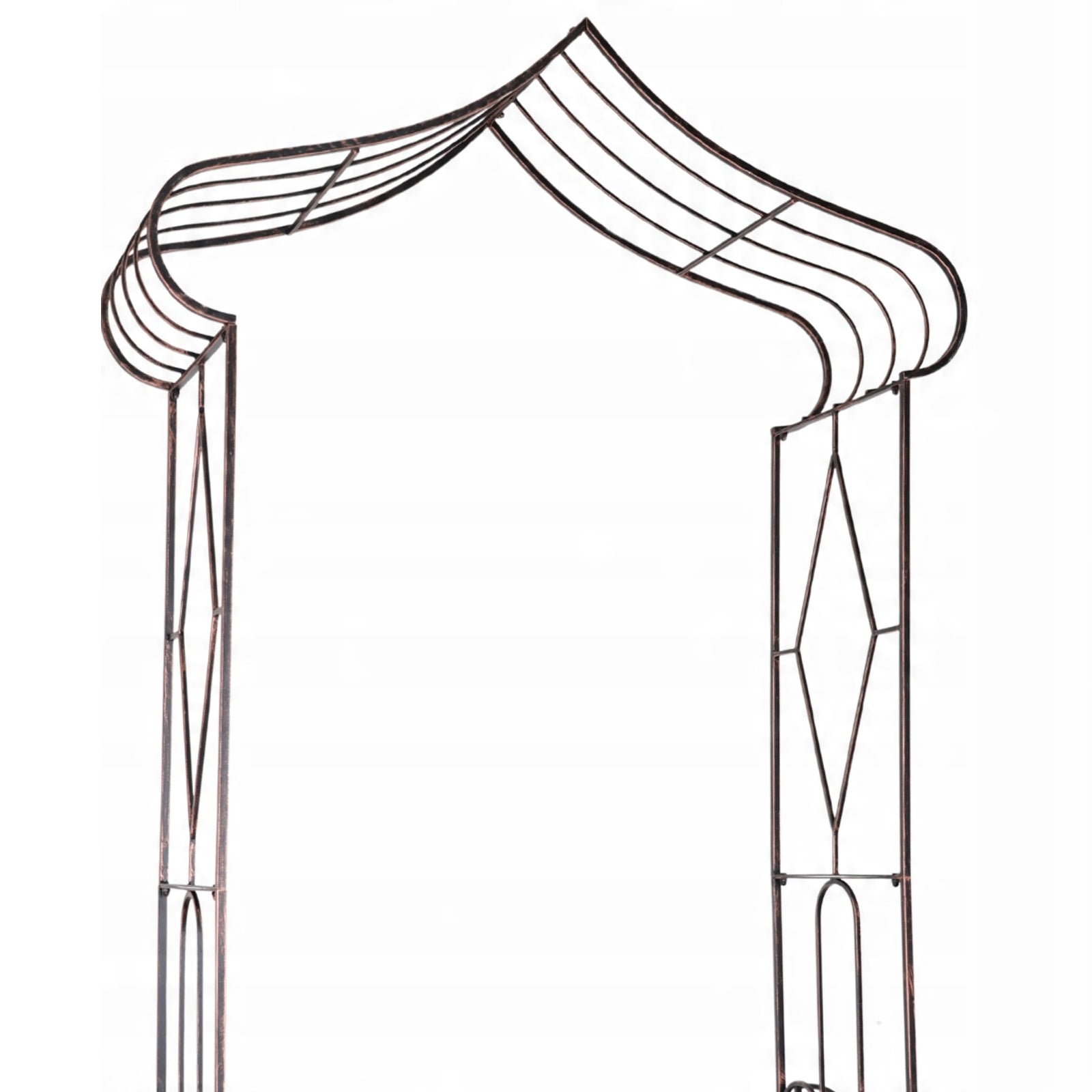 Pergola gradina metalica, pentru plante cataratoare, 173x51x260 cm, maro antichizat