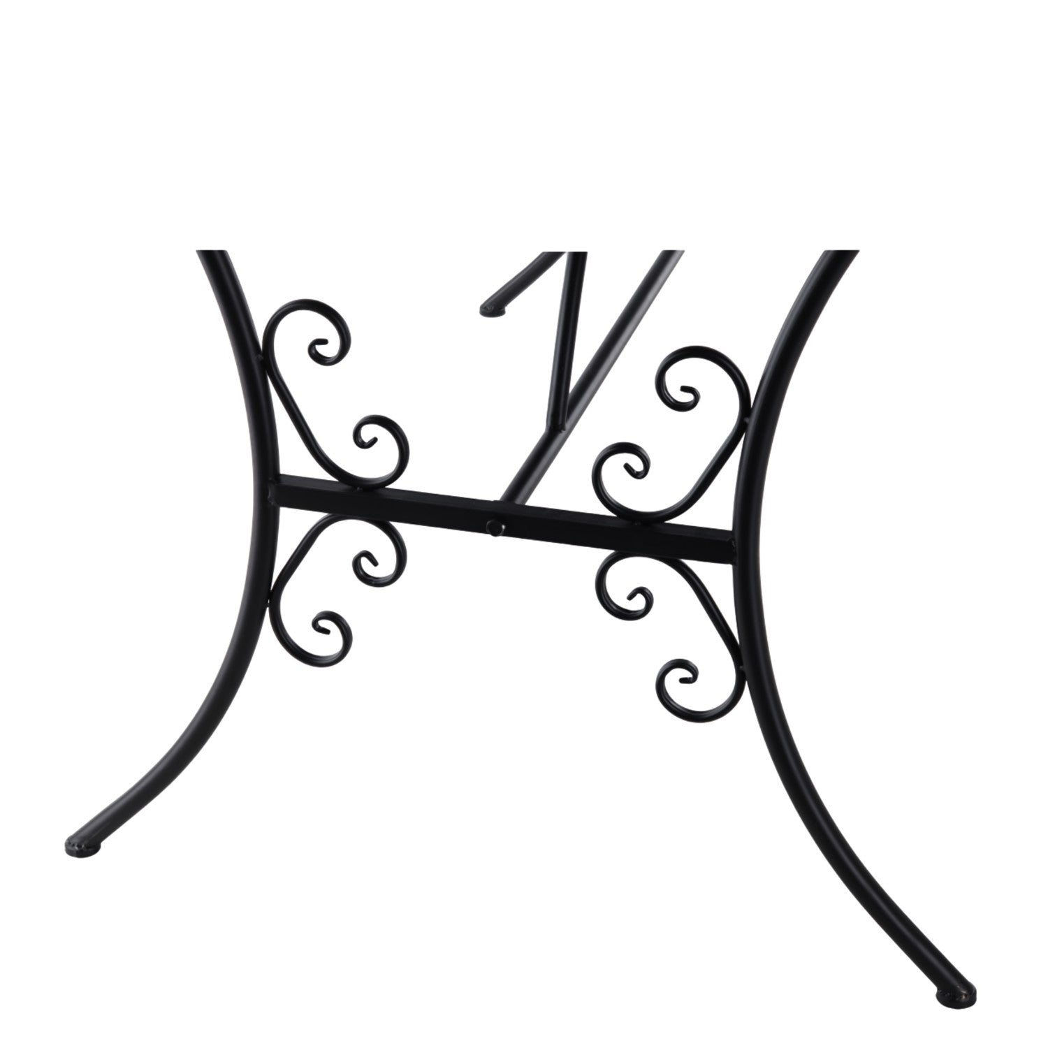 Set mobilier gradina, masa si 4 scaune, blat mozaic ceramic, cadru metalic, negru si albastru