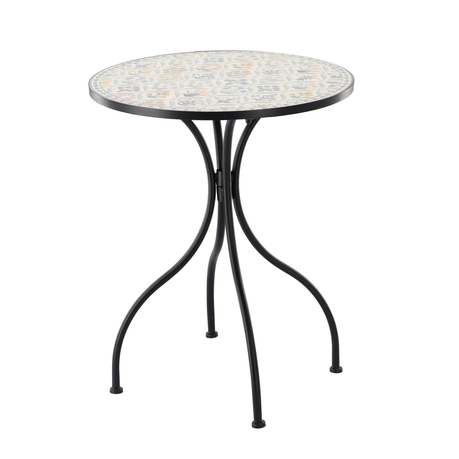 Set mobilier gradina Louloudia 3 piese, masa si 2 scaune pliabile, mozaic decorativ, metal, multicolor