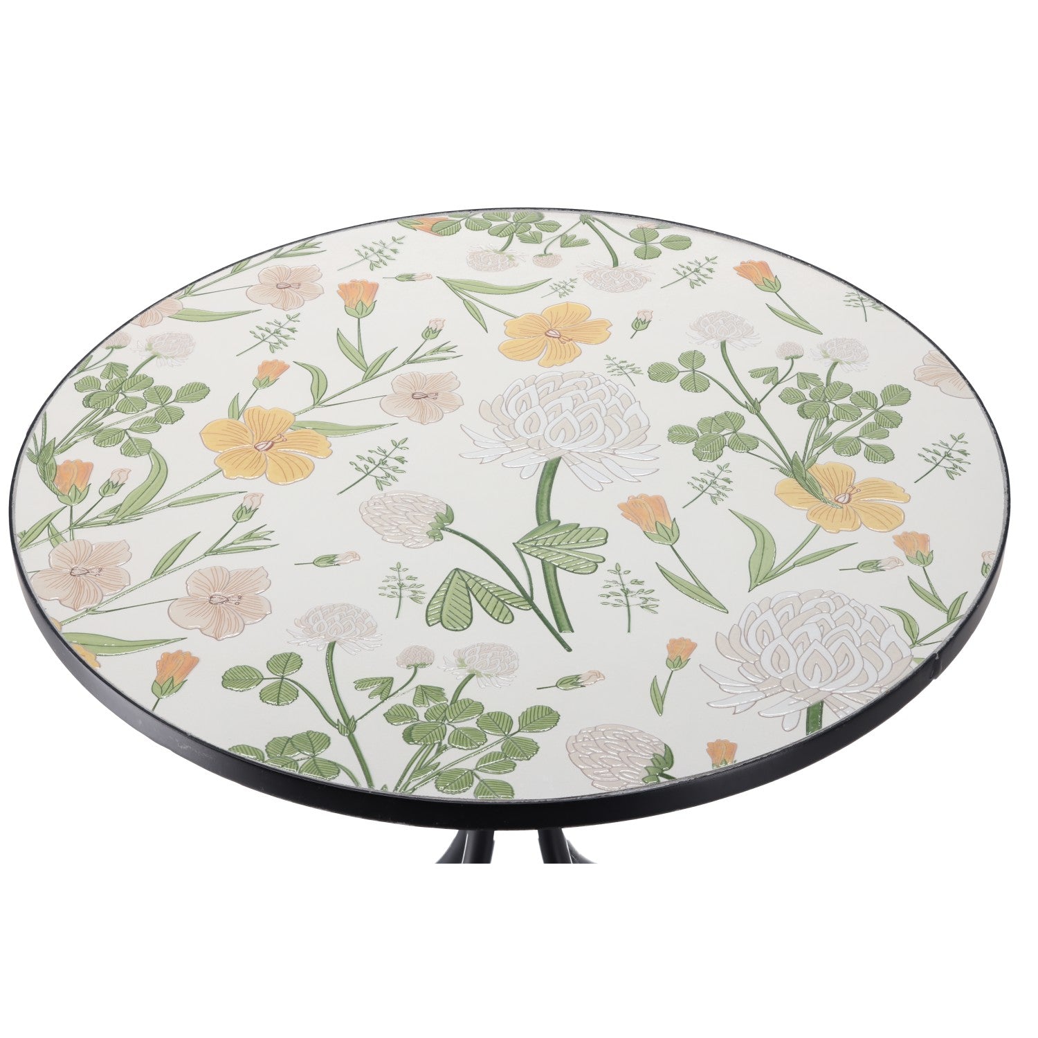 Set mobilier gradina Antos 3 piese, masa si 2 scaune pliabile, mozaic decorativ, metal, multicolor