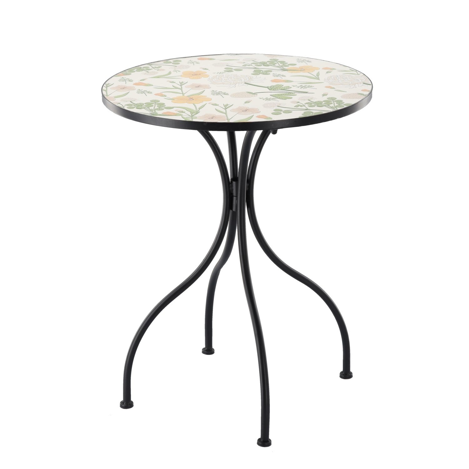 Set mobilier gradina Antos 3 piese, masa si 2 scaune pliabile, mozaic decorativ, metal, multicolor