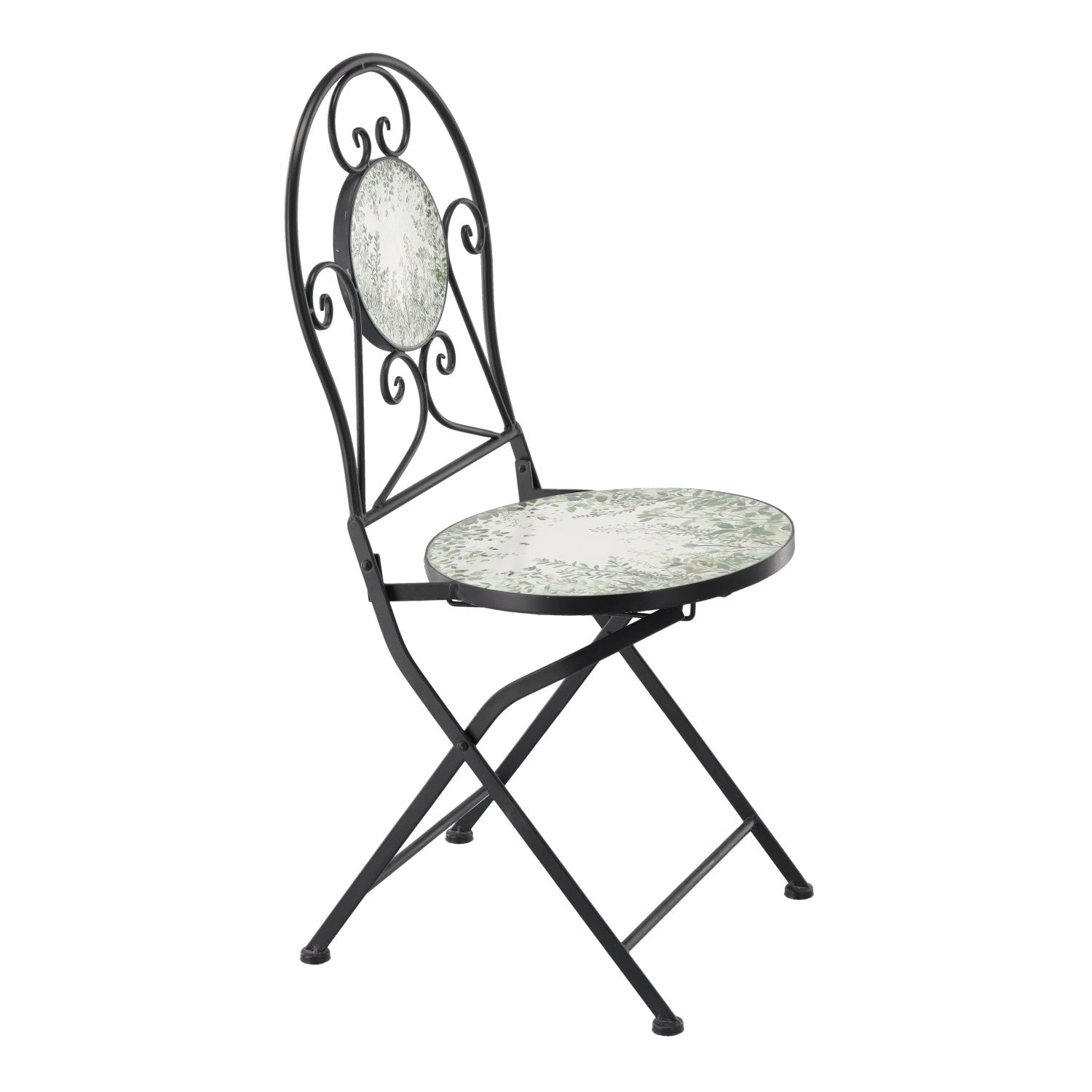 Set mobilier gradina Fylla 3 piese, masa si 2 scaune pliabile, mozaic decorativ, metal, multicolor