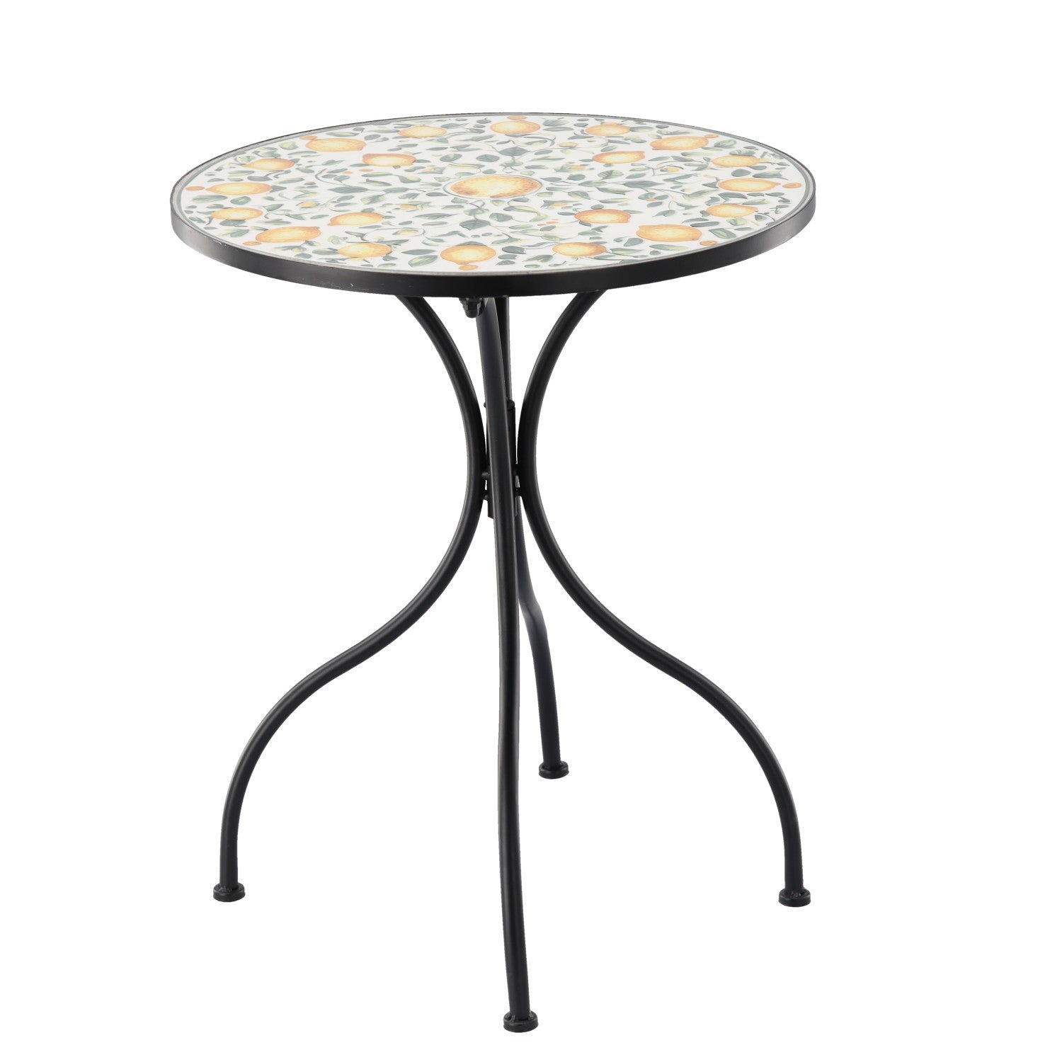 Set mobilier gradina Lemonia 3 piese, masa si 2 scaune pliabile, mozaic decorativ, metal, multicolor