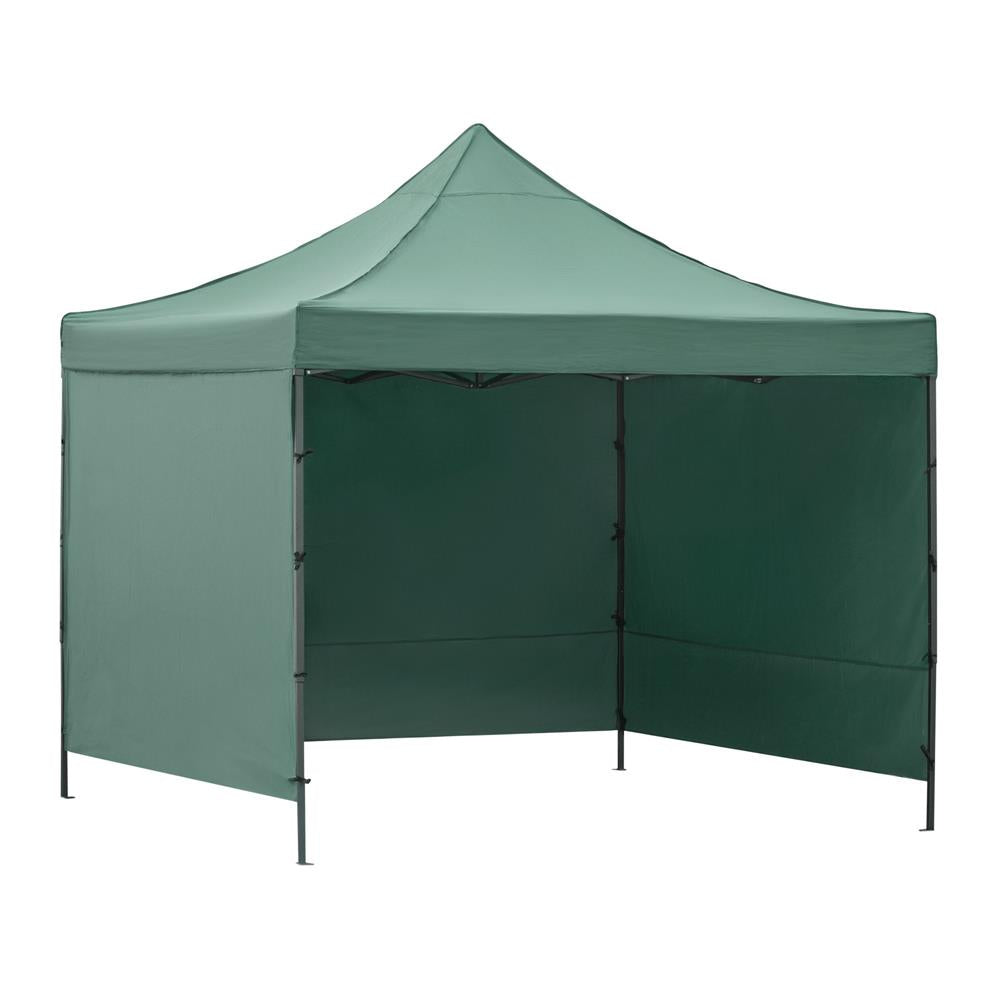 Pavilion pliabil gradina 3x3 m cu acoperis impermeabil si 3 pereti laterali, structura metalica, inaltime reglabila, verde