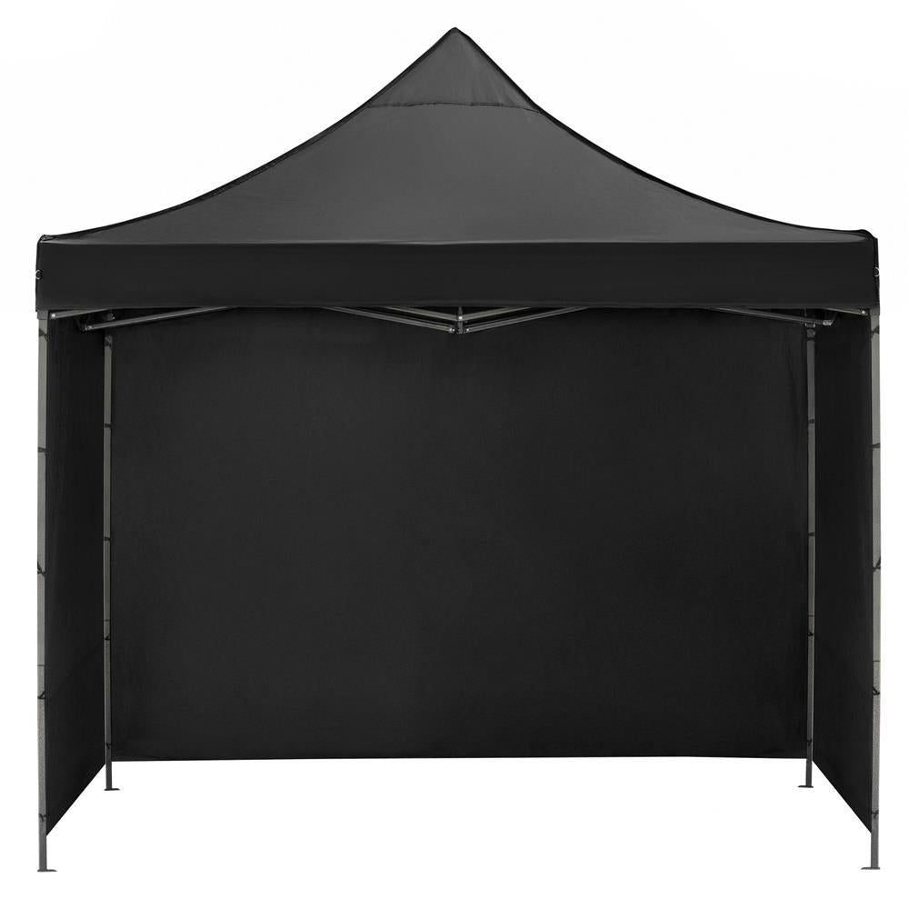 Pavilion pliabil gradina 3x3 m cu acoperis impermeabil si 3 pereti laterali, structura metalica, inaltime reglabila, negru