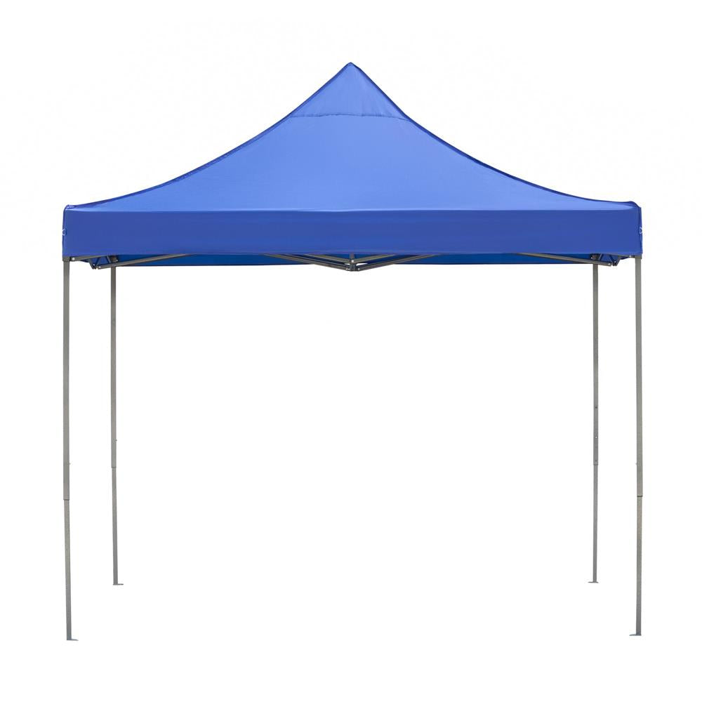 Pavilion pliabil gradina 3x3 m cu acoperis impermeabil si 3 pereti laterali, structura metalica, inaltime reglabila, albastru
