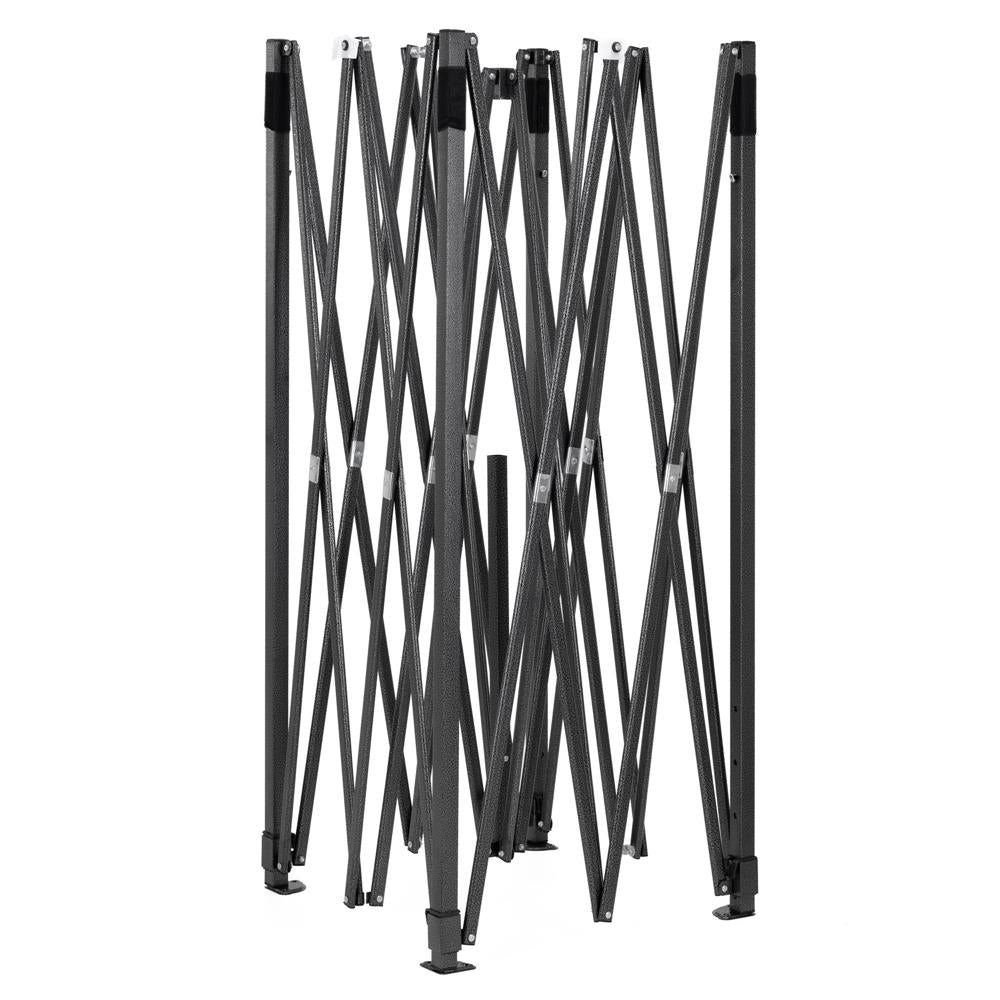Pavilion pliabil gradina 3x3 m cu acoperis impermeabil si 3 pereti laterali, structura metalica, inaltime reglabila, gri
