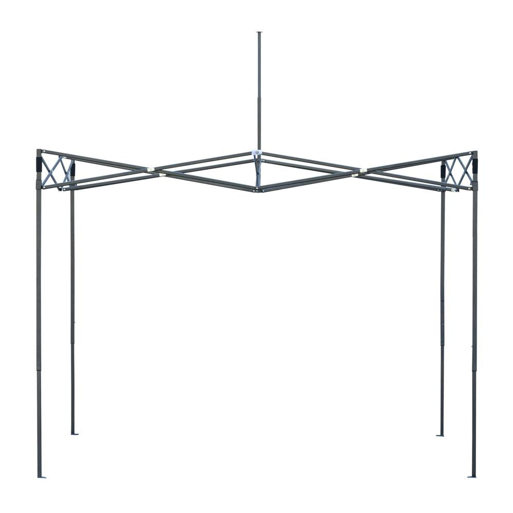 Pavilion pliabil gradina 3x3 m cu acoperis impermeabil si 3 pereti laterali, structura metalica, inaltime reglabila, gri