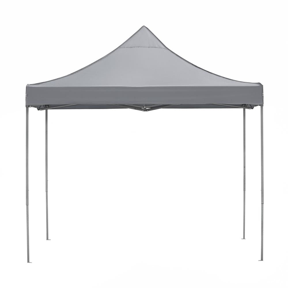 Pavilion pliabil gradina 3x3 m cu acoperis impermeabil si 3 pereti laterali, structura metalica, inaltime reglabila, gri
