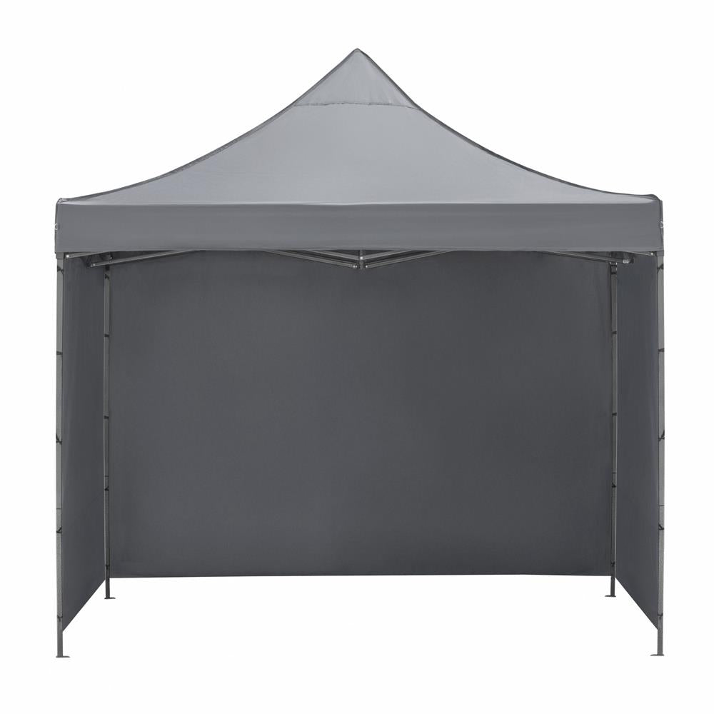 Pavilion pliabil gradina 3x3 m cu acoperis impermeabil si 3 pereti laterali, structura metalica, inaltime reglabila, gri
