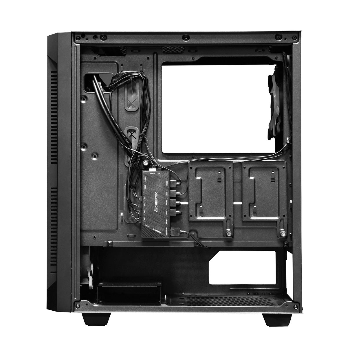 CARCASA CHIEFTEC, Middle Tower, ATX, "HUNTER", fara sursa,sticla securizata, 4xfan, USB 2.0x1, USB 3.0 x 2, Jack 3.5mmx2, mesh, fan ctr (inclusiv RGB), telecomanda "GS-01B-OP"