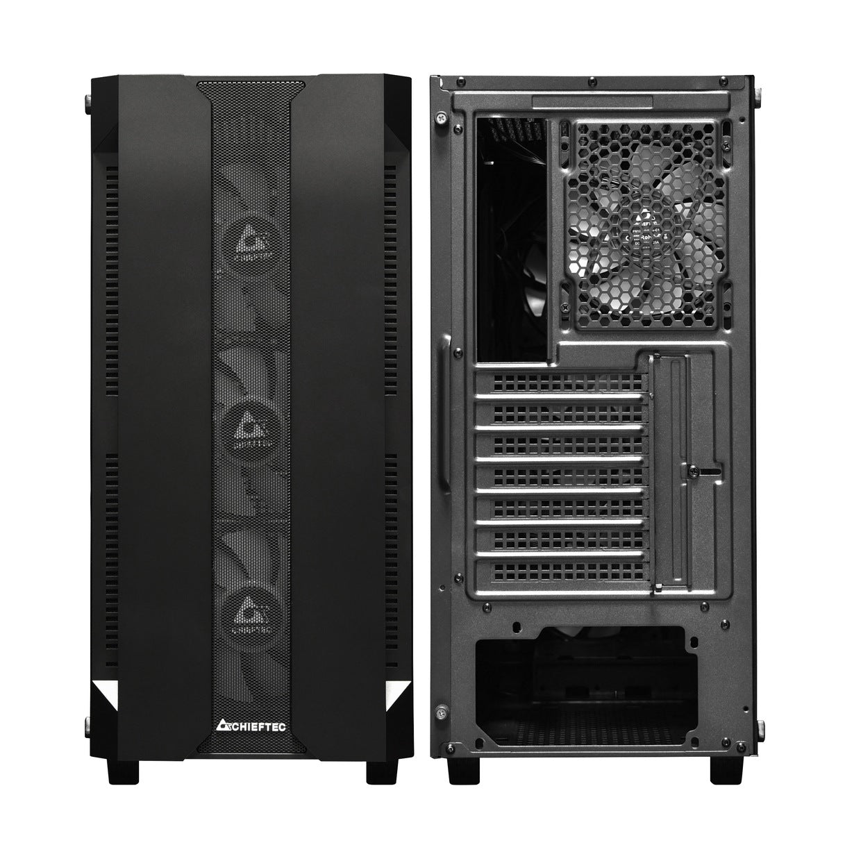 CARCASA CHIEFTEC, Middle Tower, ATX, "HUNTER", fara sursa,sticla securizata, 4xfan, USB 2.0x1, USB 3.0 x 2, Jack 3.5mmx2, mesh, fan ctr (inclusiv RGB), telecomanda "GS-01B-OP"