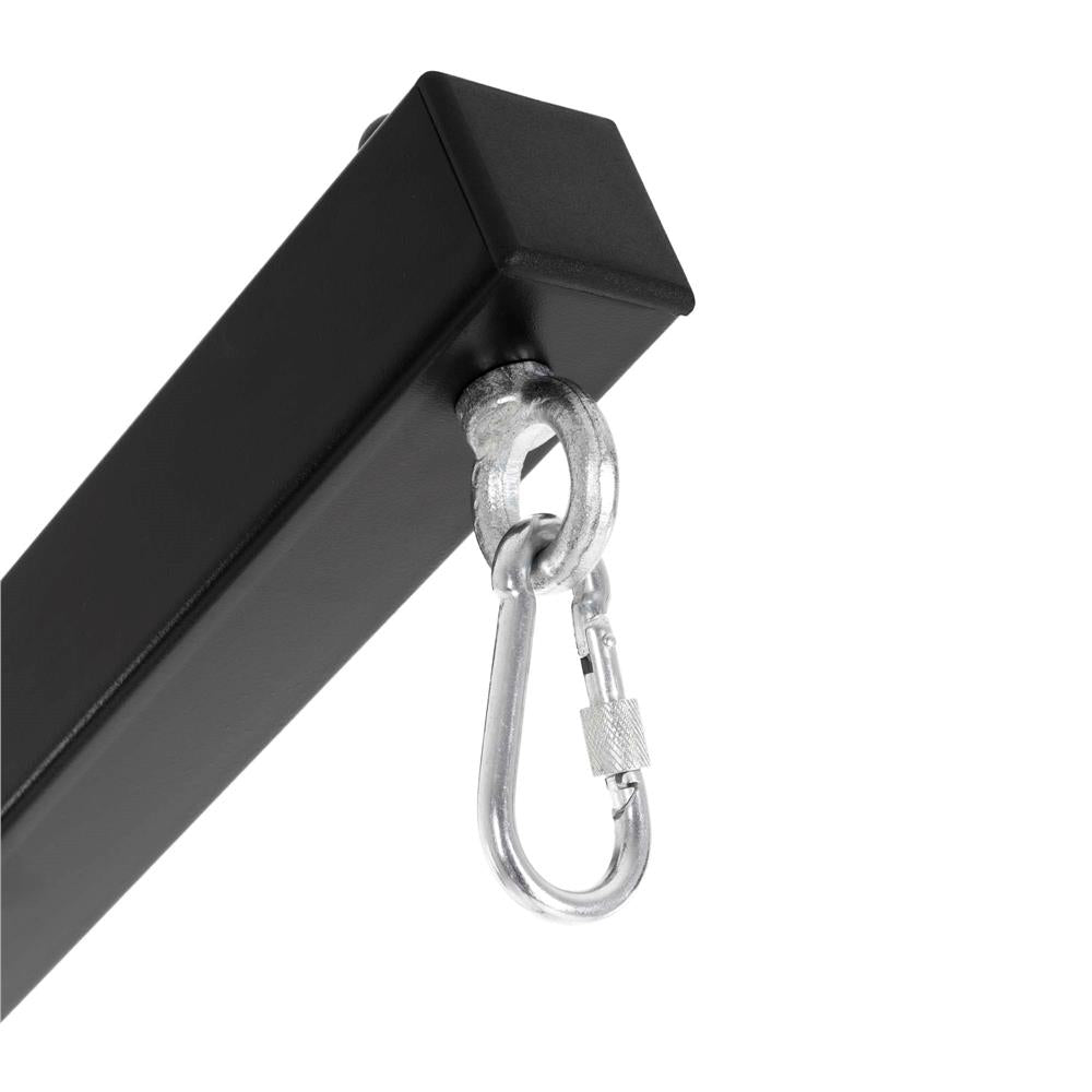 Suport leagan tip cuib sau hamac suspendat, cadru otel, maxim 180 kg, 92x92x205 cm, negru