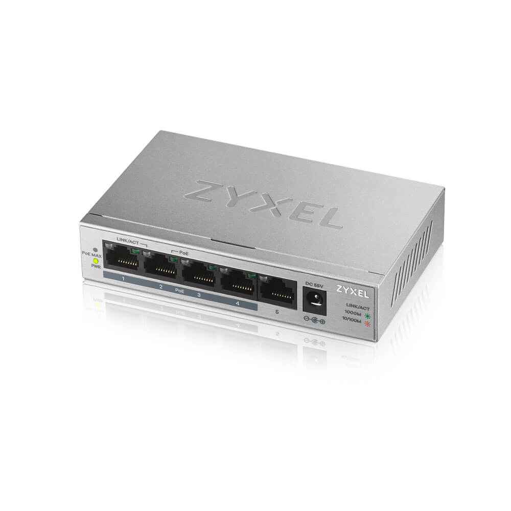 SWITCH PoE ZYXEL, "GS1005-HP"port Gigabit x 5, unmanaged, nerackabil, carcasa metalica, "GS1005HP-EU0101F"