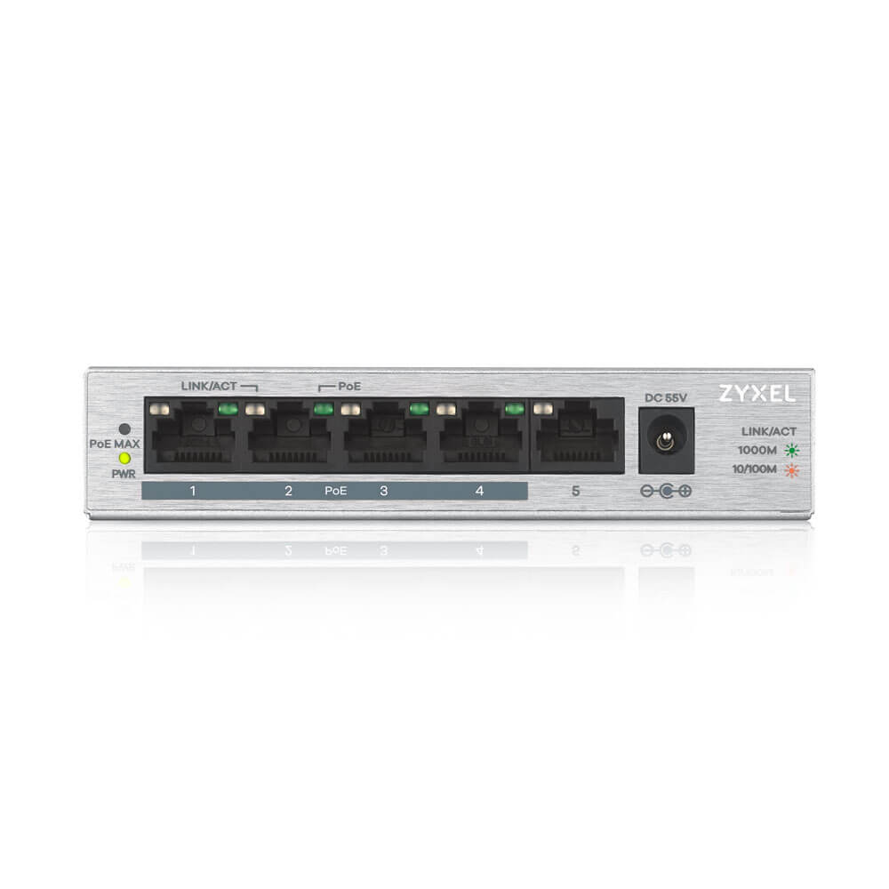 SWITCH PoE ZYXEL, "GS1005-HP"port Gigabit x 5, unmanaged, nerackabil, carcasa metalica, "GS1005HP-EU0101F"