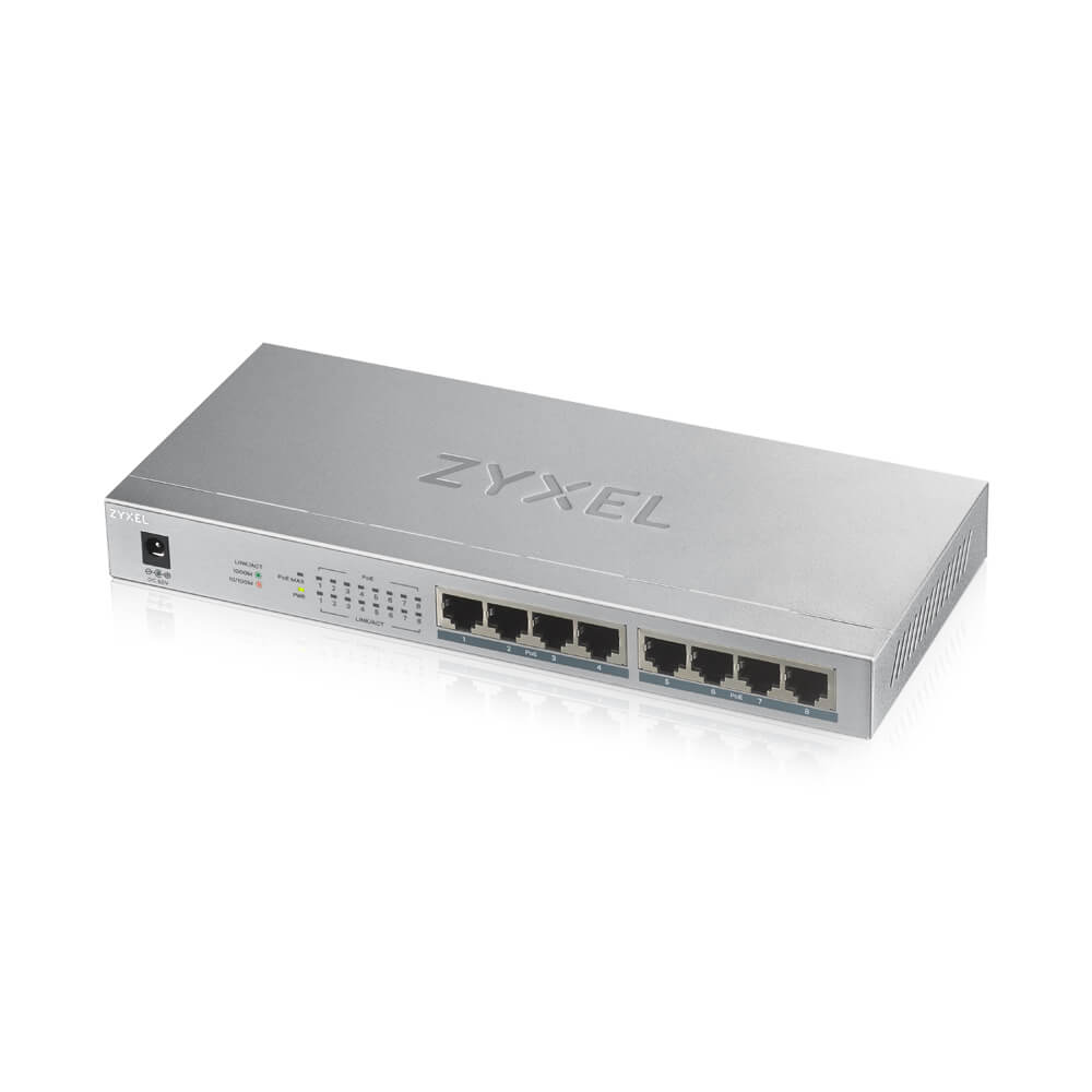 SWITCH PoE ZYXEL, "GS1008-HP"port Gigabit x 8, unmanaged, nerackabil, carcasa metalica, "GS1008HP-EU0101F"