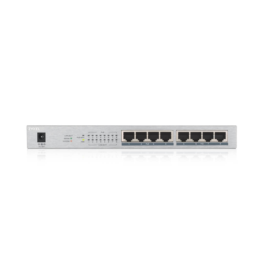 SWITCH PoE ZYXEL, "GS1008-HP"port Gigabit x 8, unmanaged, nerackabil, carcasa metalica, "GS1008HP-EU0101F"