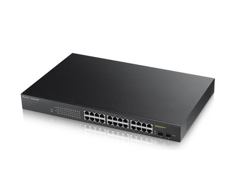 SWITCH. PoE ZyXel, port Gigabit x 24, SFP SFP x 2, managed, rackabil, carcasa metalica, "GS190024HPV2-EU0101F"