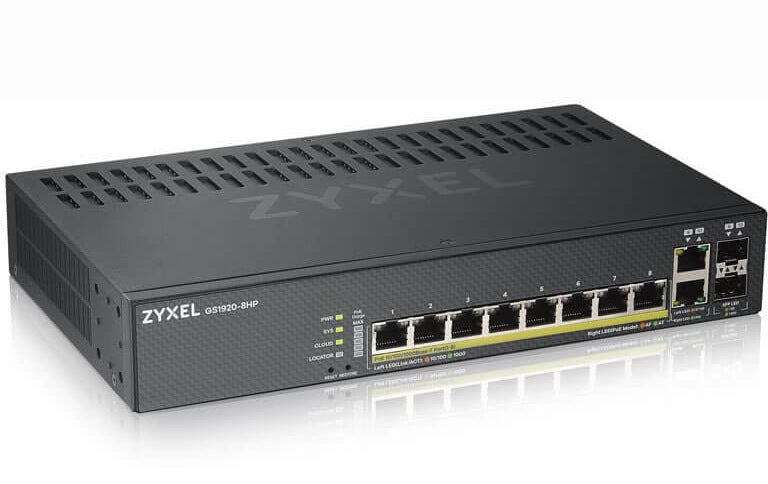 SWITCH PoE ZYXEL, port Gigabit x 8, SFP SFP x 2, managed, "GS1920-8HPV2-EU0101F"