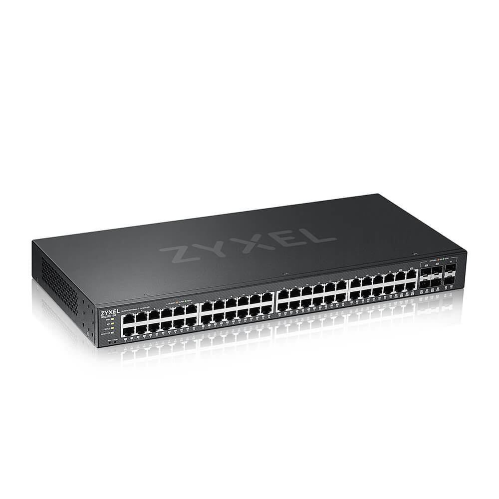 SWITCH ZYXEL, porturi Gigabit x 44, SFP x 6, managed, rackabil, "GS2220-50-EU0101F"