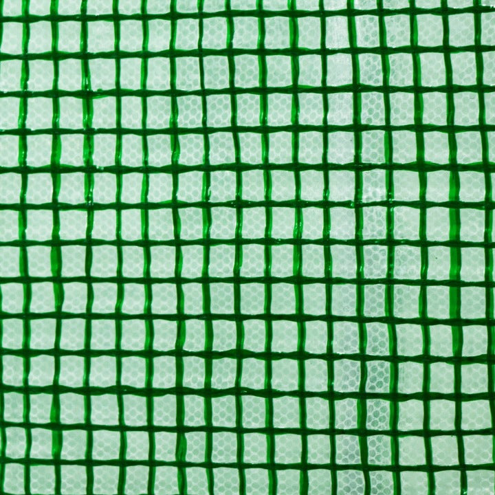 Folie pentru sera gradina 400x250x200 cm, 140 g/m², armata cu plasa, UV4, 9 ferestre, verde