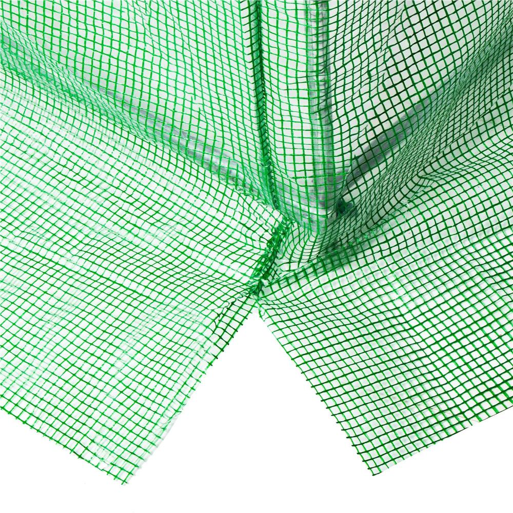 Folie pentru sera gradina 450x200x200 cm, 140 g/m², armata cu plasa, UV4, 9 ferestre, verde