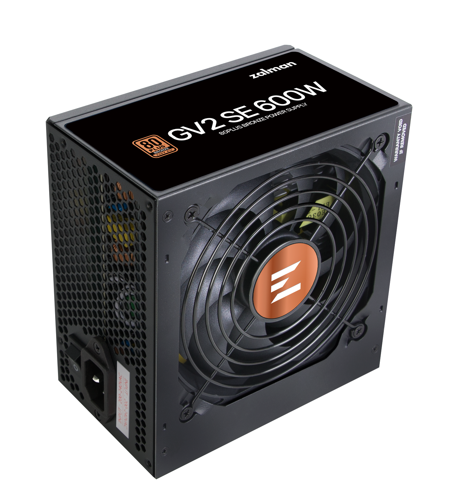 SURSA Zalman "ZM600", 600W, certificare 80Plus Bronze, non-modular, fan 120mm, negru, "ZM600-GV2SE"