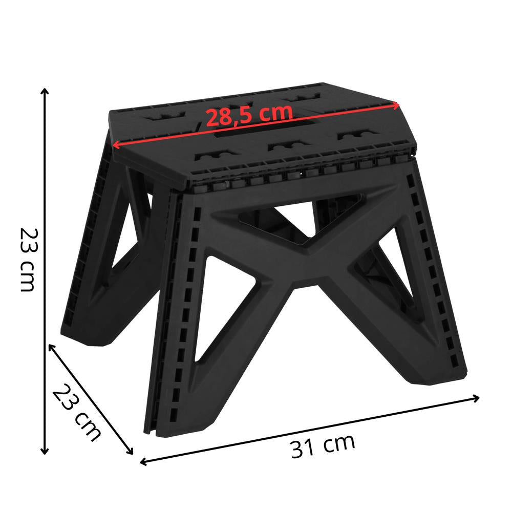 Scaun inaltator multifunctional tip scara, 100 kg, compact, cu maner, 23x31x23 cm, negru