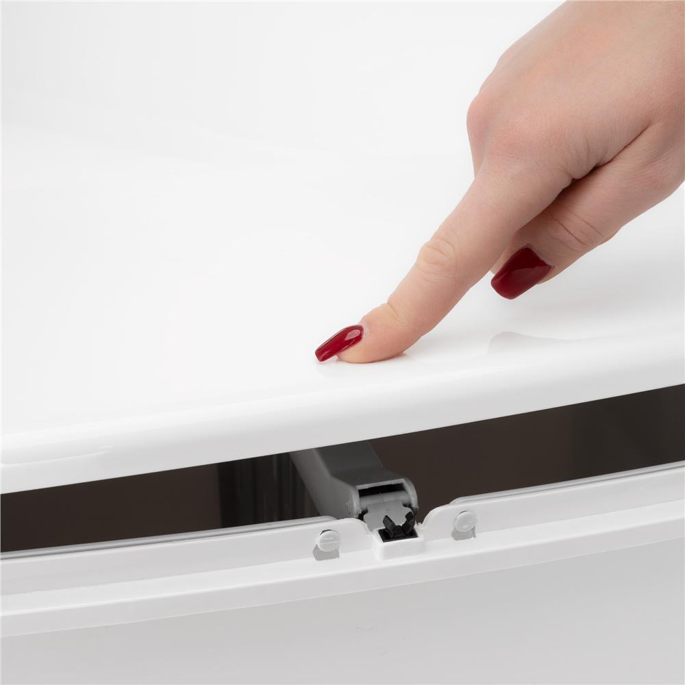 Cos de gunoi pentru colectare selectiva cu 3 compartimente, pe roti, 42 L, alb