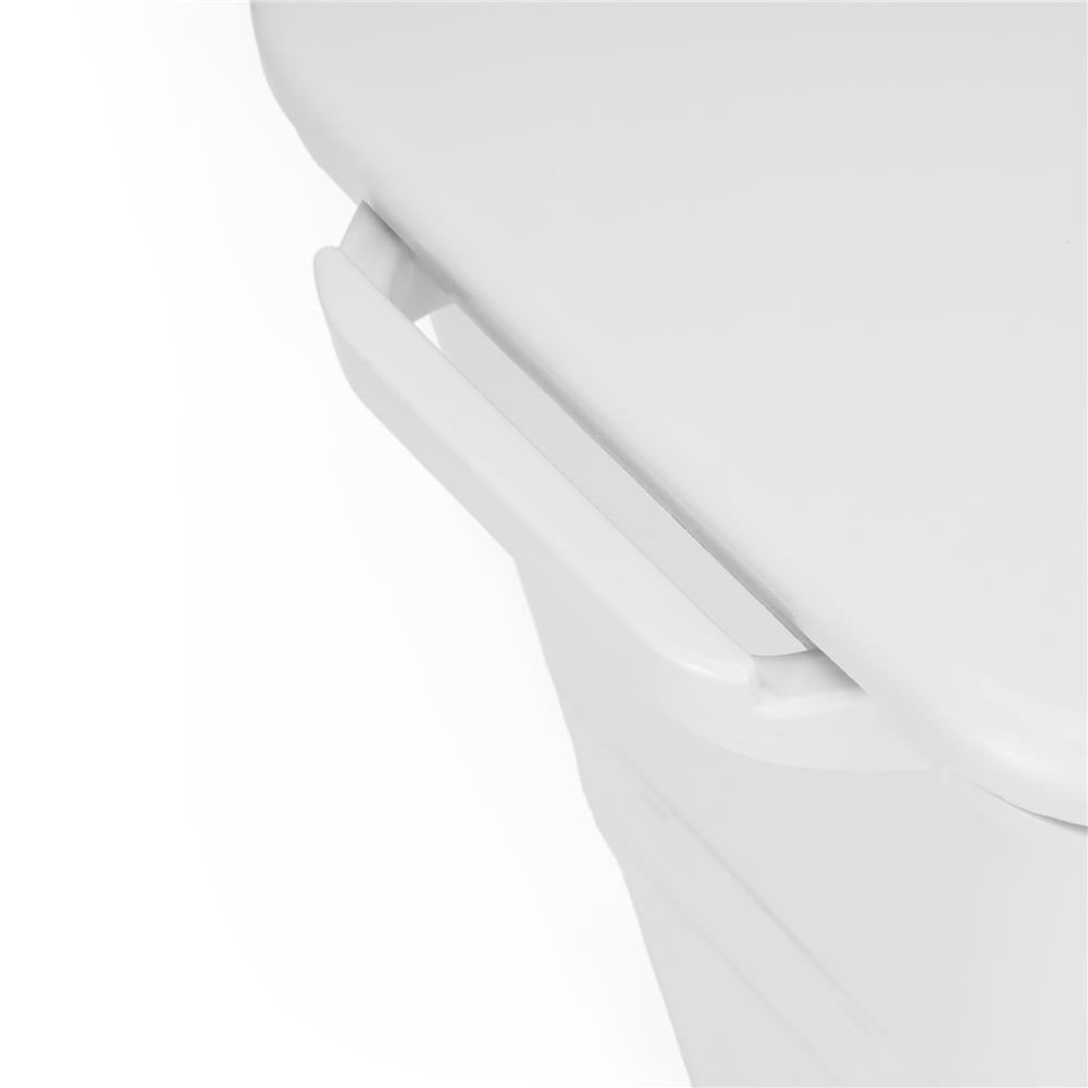 Cos de gunoi pentru colectare selectiva cu 3 compartimente, pe roti, 42 L, alb