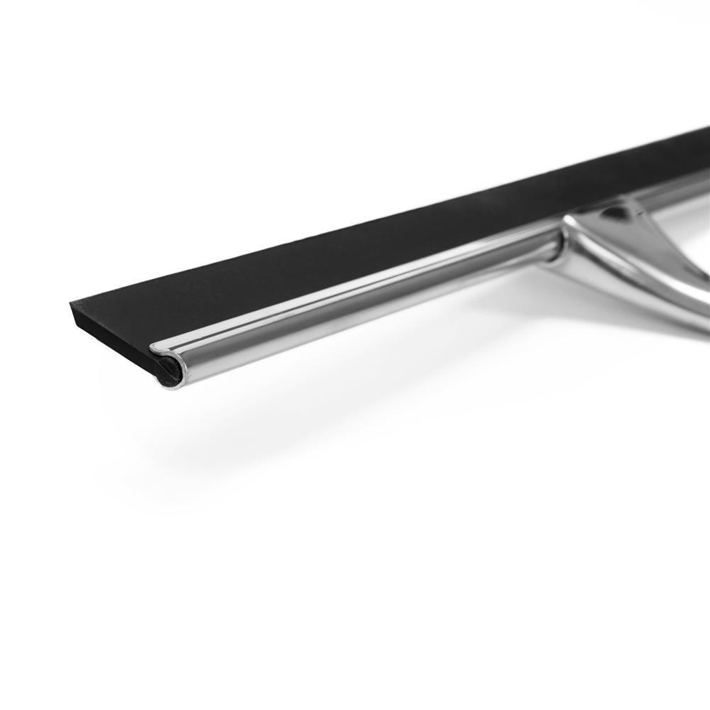 Racleta pentru baie din inox cu suport adeziv, lama 25 cm, finisaj lucios argintiu