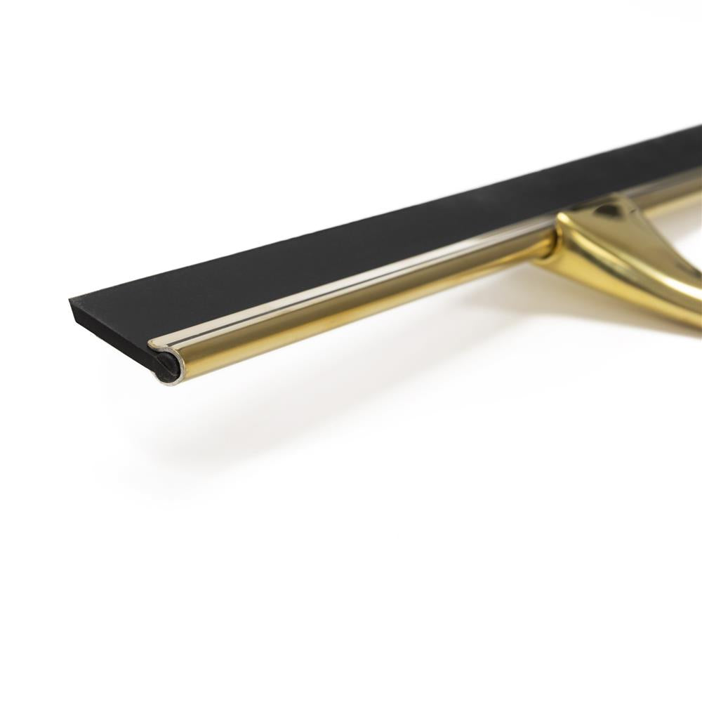 Racleta pentru baie din inox cu suport adeziv, lama 25 cm, finisaj lucios auriu