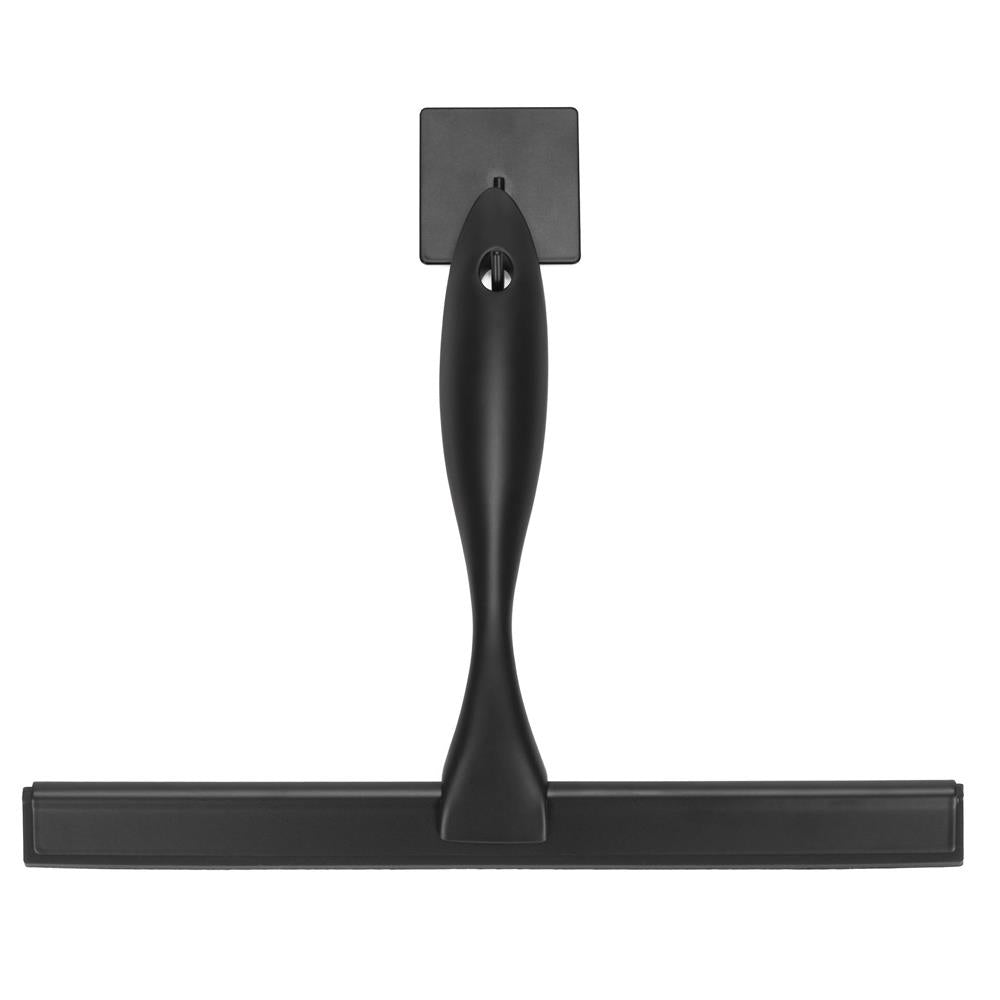 Racleta pentru baie din inox cu suport adeziv, lama 25 cm, finisaj mat negru