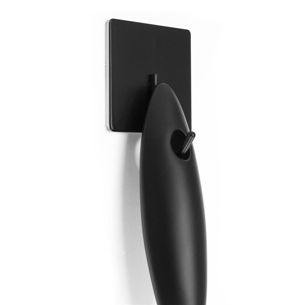 Racleta pentru baie din inox cu suport adeziv, lama 25 cm, finisaj mat negru