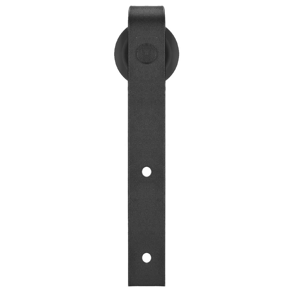 Sistem glisant pentru usa, sina metalica de ghidaj 200 cm, 2 role, montaj pe perete, negru