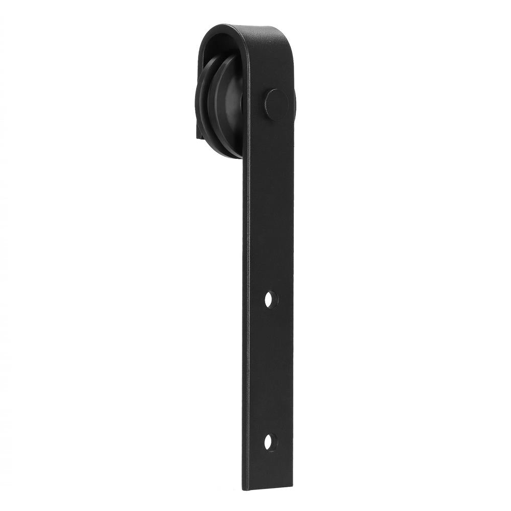 Sistem glisant pentru usa, sina metalica de ghidaj 200 cm, 2 role, montaj pe perete, negru