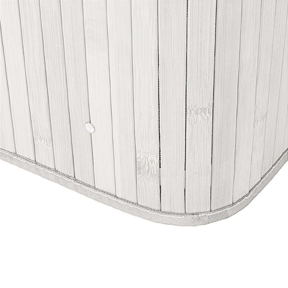 Cos pentru rufe din bambus, pliabil, cu 2 compartimente, volum 105 L, 63x52x33 cm, alb si gri inchis