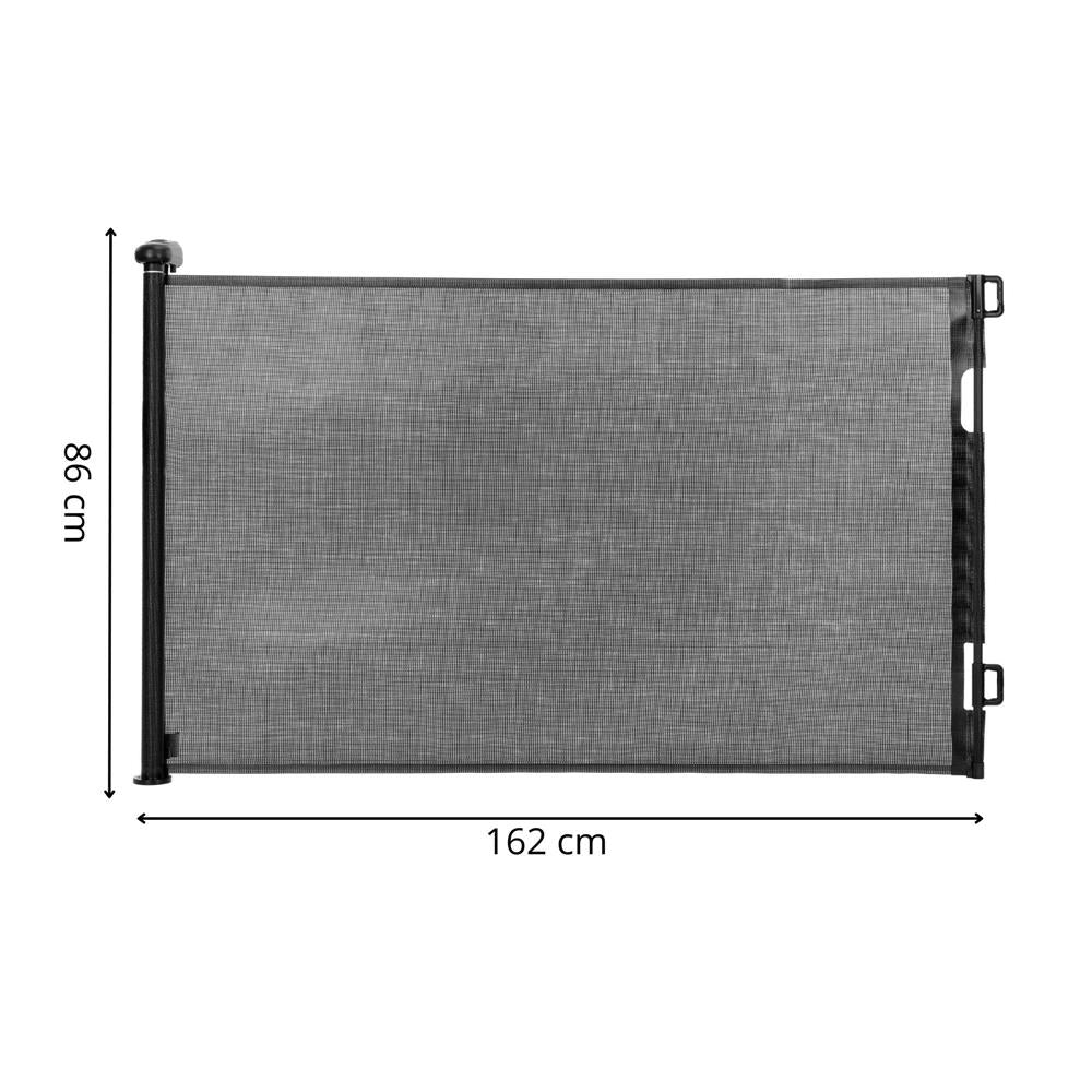 Poarta de siguranta retractabila si extensibila, pentru copii sau animale de companie, 162x86 cm, negru