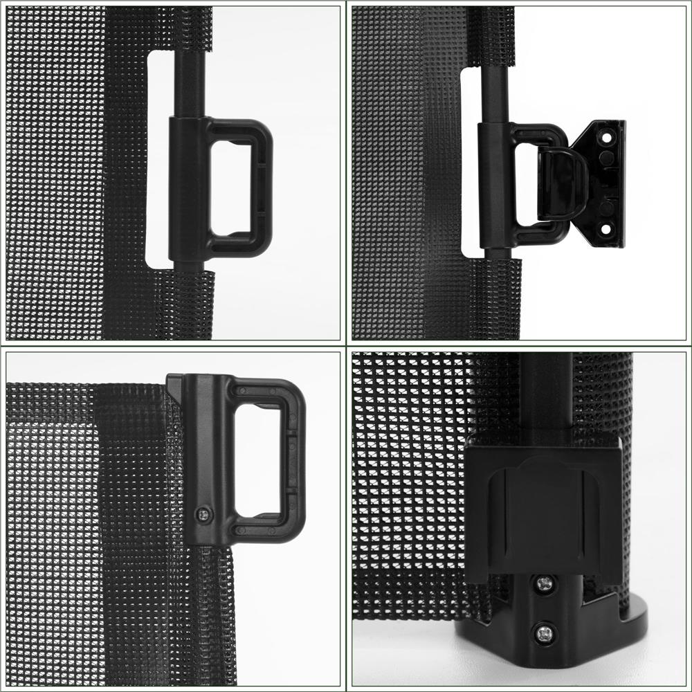 Poarta de siguranta retractabila si extensibila, pentru copii sau animale de companie, 162x86 cm, negru