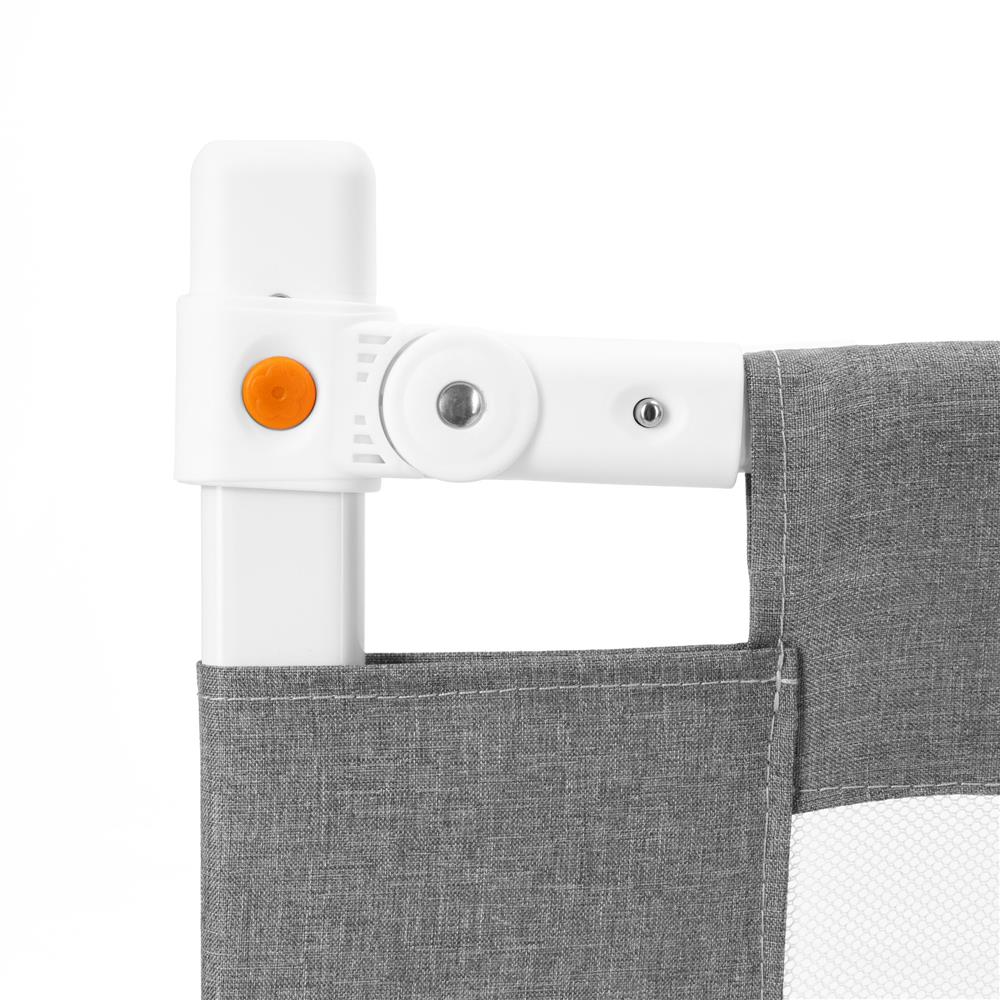 Bariera de siguranta pentru pat, protectie copii, 158 cm, reglabila pe inaltime 75-95 cm, gri