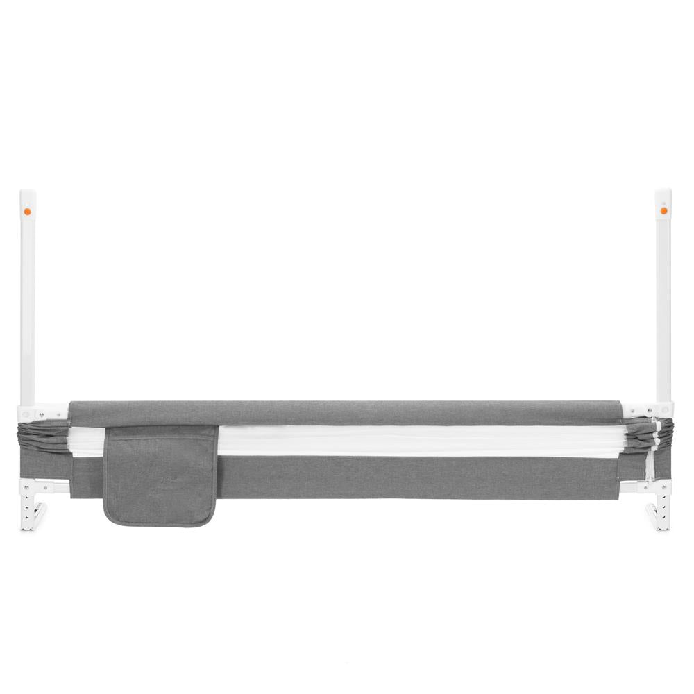 Bariera de siguranta pentru pat, protectie copii, 158 cm, reglabila pe inaltime 75-95 cm, gri