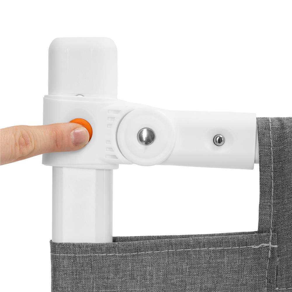 Bariera de siguranta pentru pat, protectie copii, 158 cm, reglabila pe inaltime 75-95 cm, gri