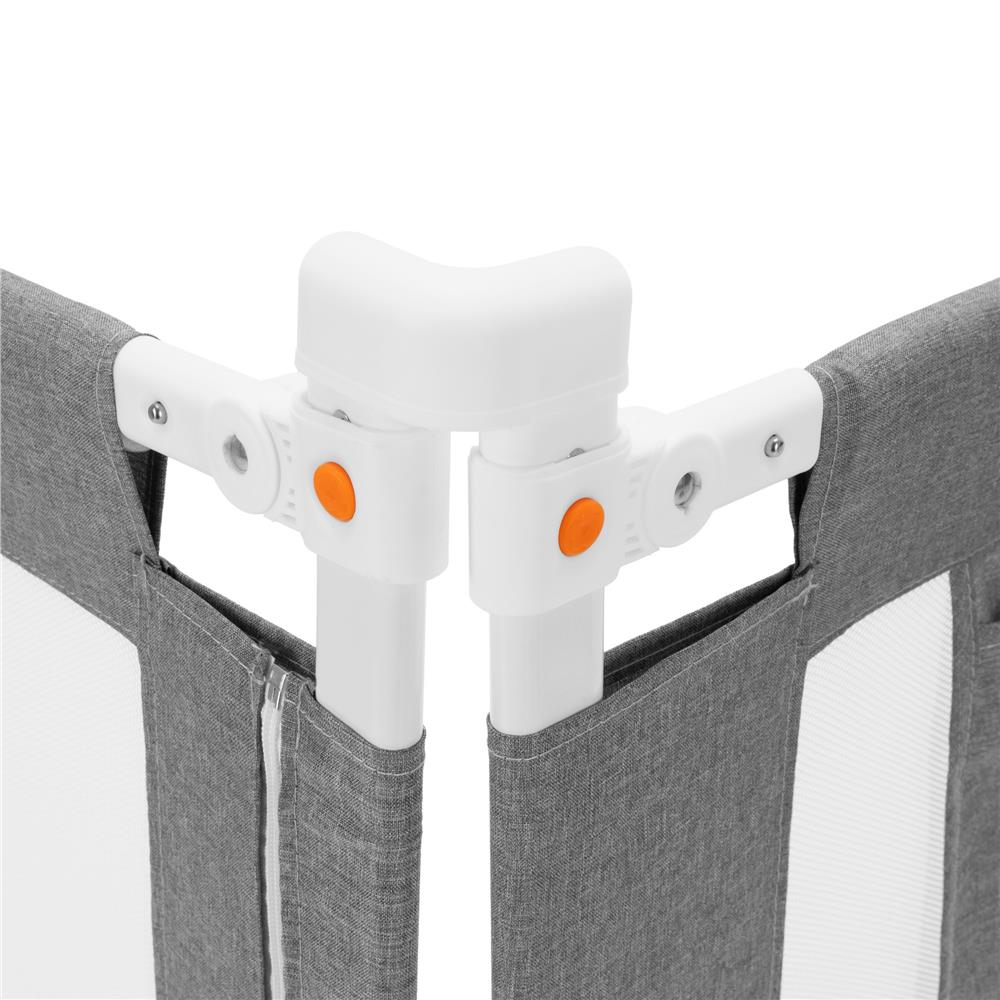 Bariera de siguranta pentru pat, protectie copii, 158 cm, reglabila pe inaltime 75-95 cm, gri