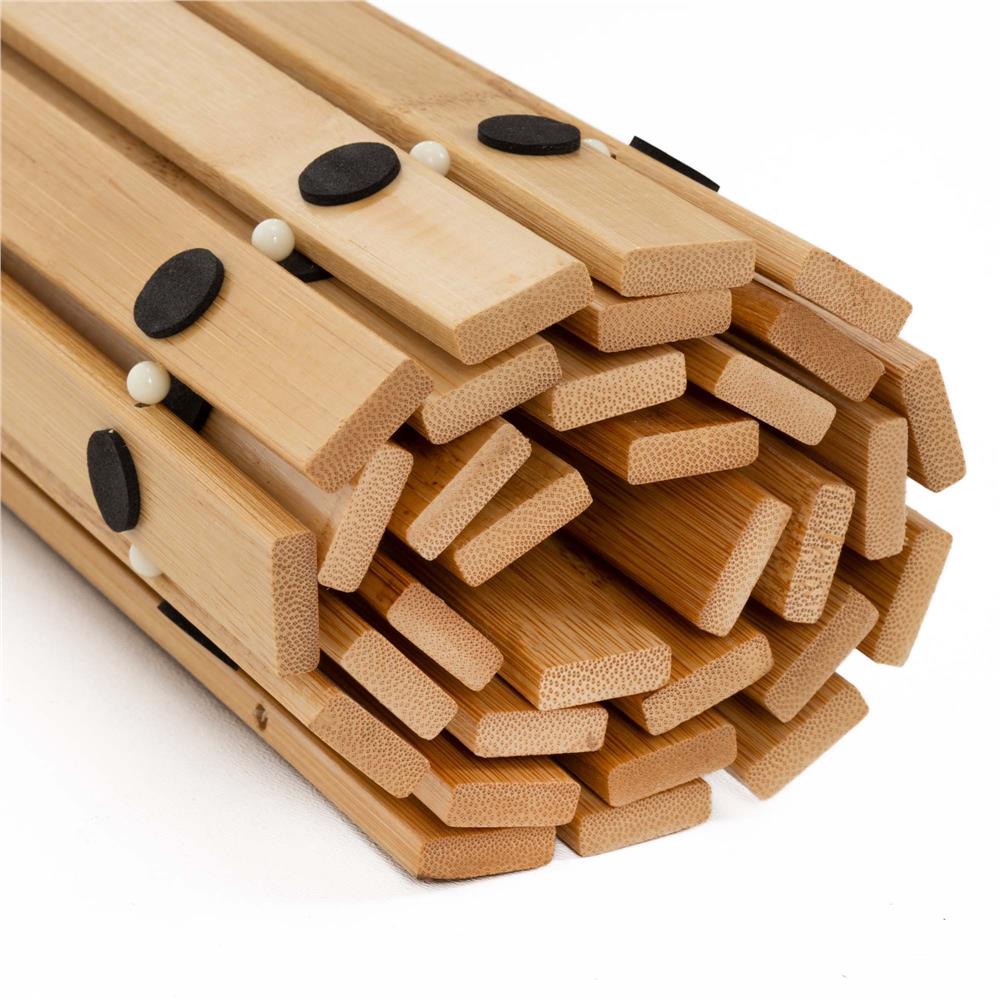 Covor antiderapant din bambus pentru baie, lamele orizontale, 50x80 cm, maro natur
