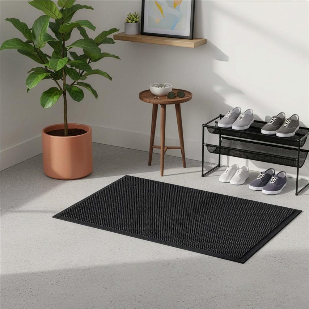 Covoras intrare absorbant tip plasa, PVC antiderapant, 60x90 cm, negru