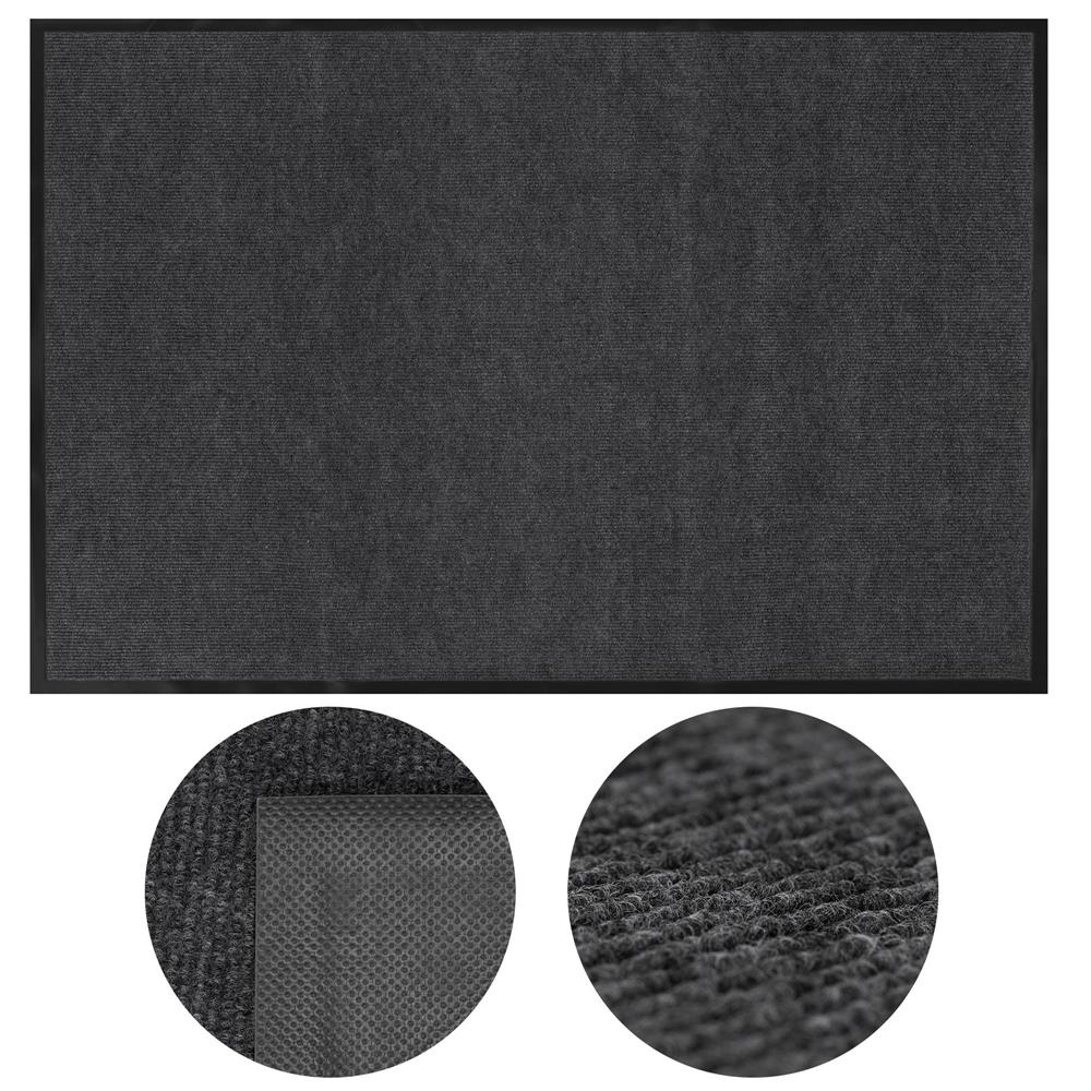 Covoras intrare absorbant antimurdarie, PVC antiderapant, 80x120 cm, gri